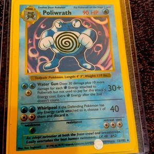 1999 Poliwrath HOLO 13/102 Base Set Pokemon Card